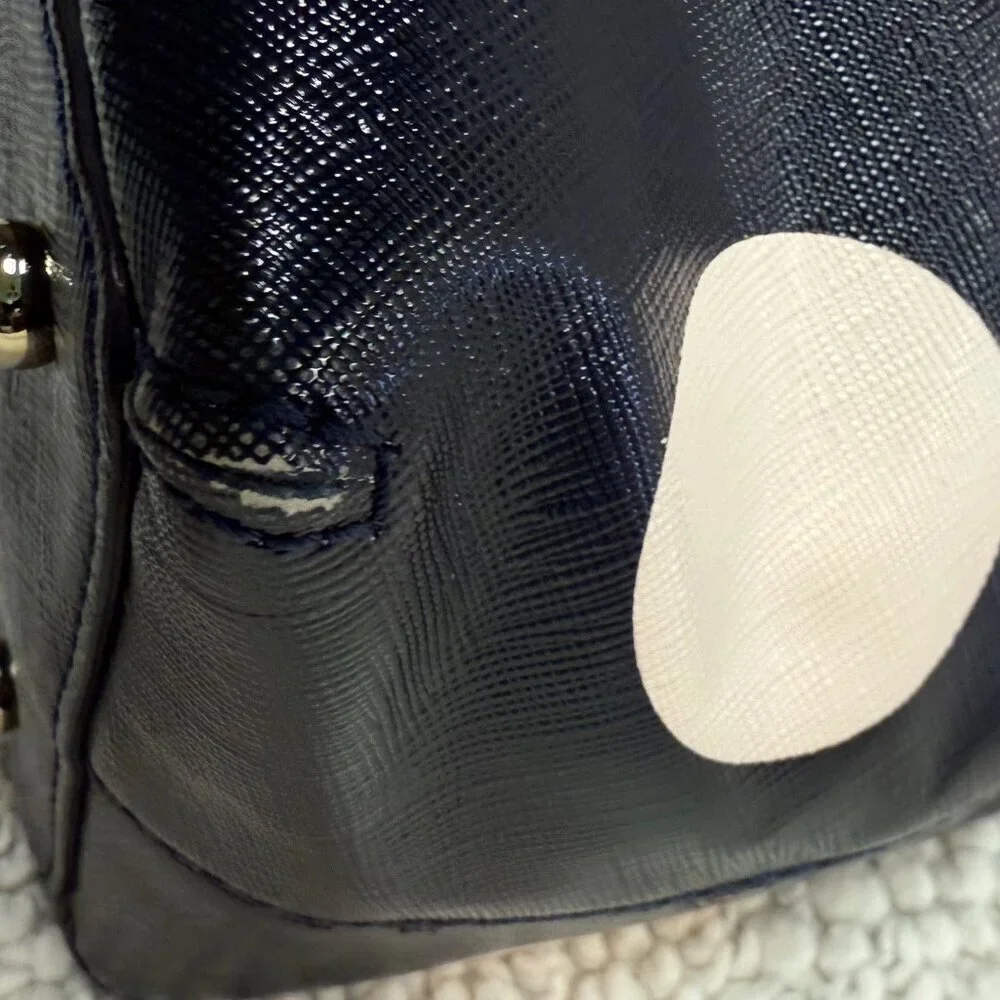 kate spade new‎ york Crossbody Bag Navy w/ Pale Pink Dots Preloved